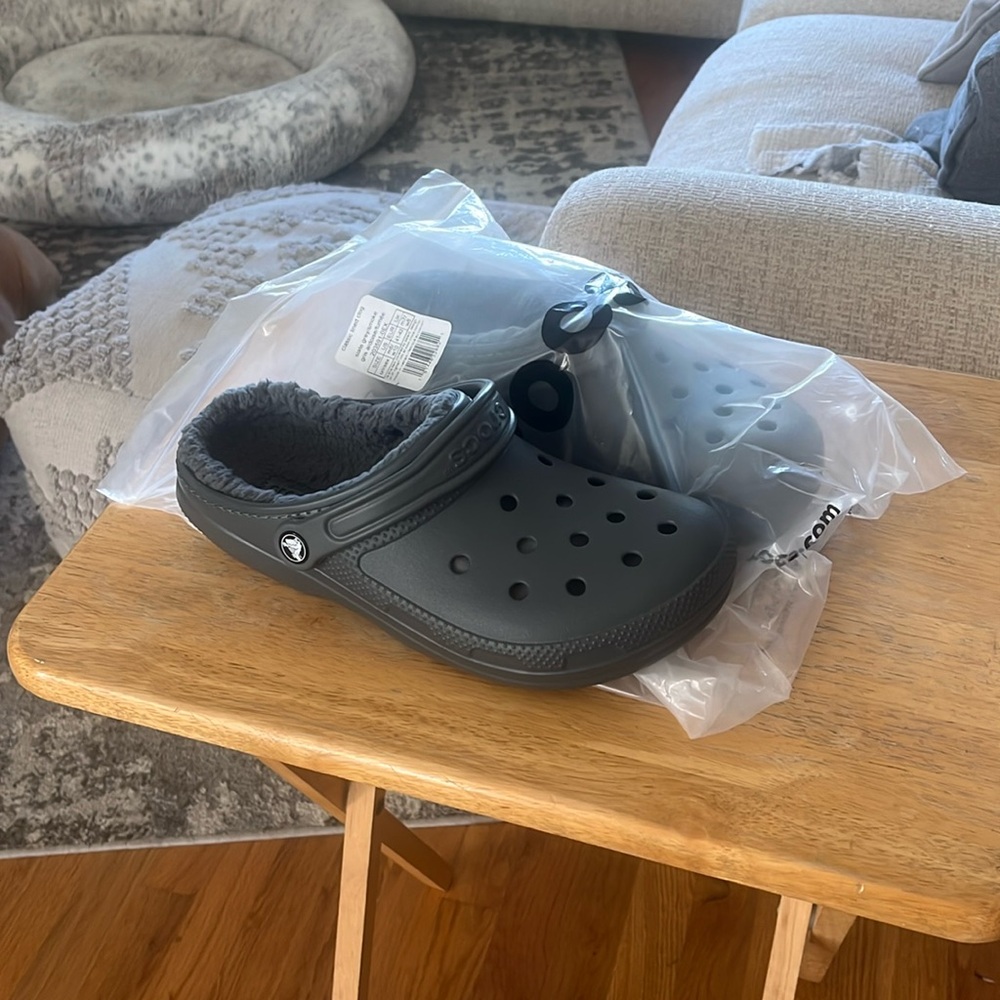 New Crocs Sherpa Lined Grey/Smoke M8 W10